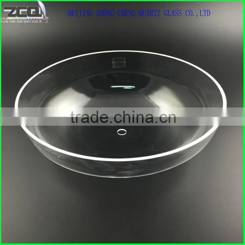 High quality quartz glass bell jar with a hole on the top