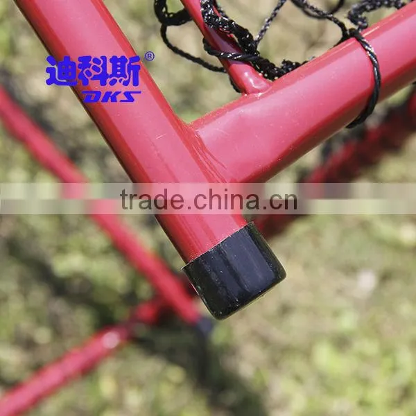 Two backparts going from top to bottm steel tube hockey goal,red powder coated