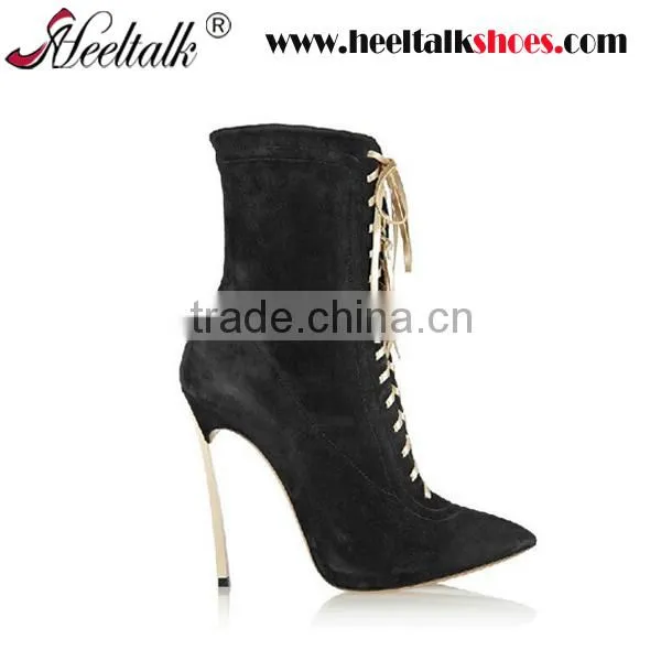 OEM ODM Customized women winter red suede boots high heel ankle boots for ladies