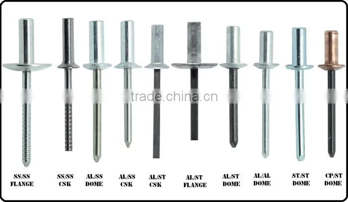 MANUFACTURER ISO 15973 AL/ST CLOSED TYPE RIVETS