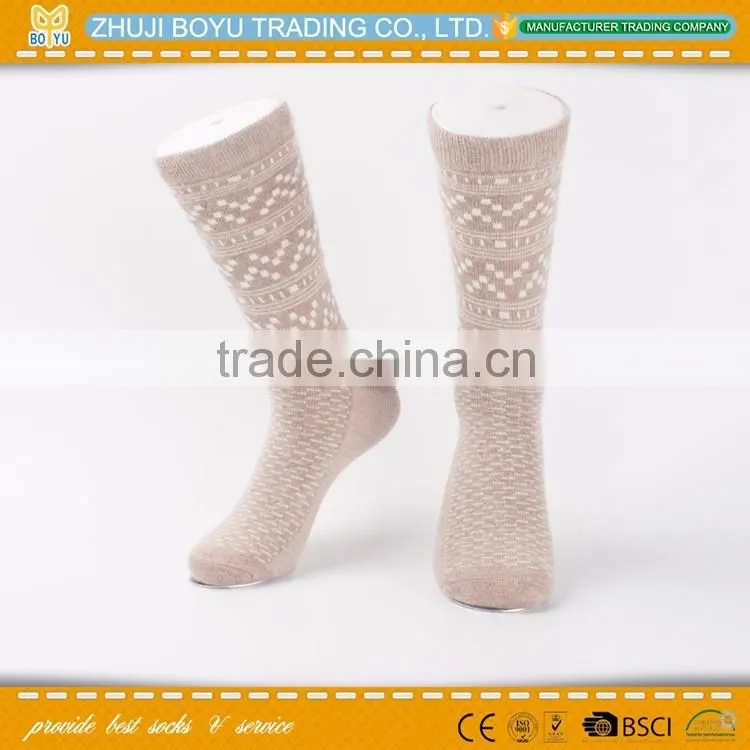 BY-161202 OEM Custom Wholesale Women's socks angora wool socks,Good Quality