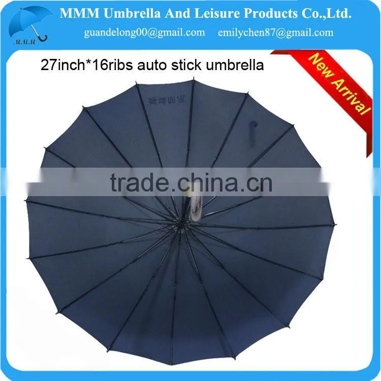 RainStoppers 48-Inch Auto Open 16-Panel Rainbow Umbrella with Wood Hook Handle