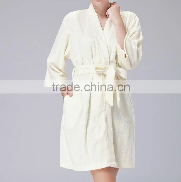 Factory wholesale luaury cotton europe style sexy women bathrobe
