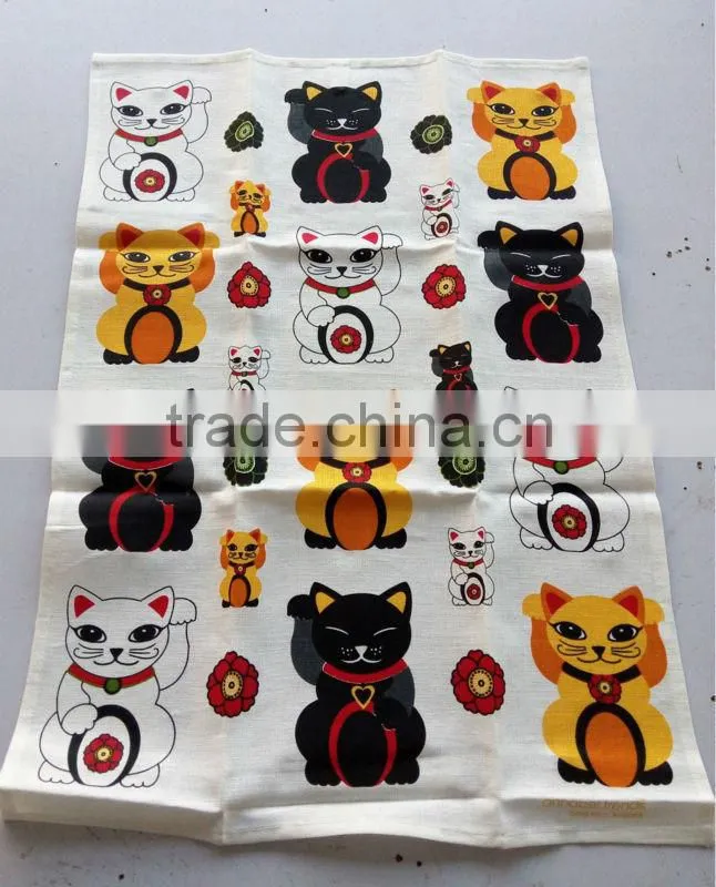 kitchen linen tea towel for promotion and giftkitchen printed tea towel for home decoration christmas design