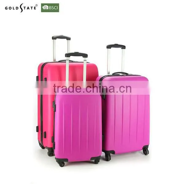 Pink superior quality super light 100% ABS unique luggage sets