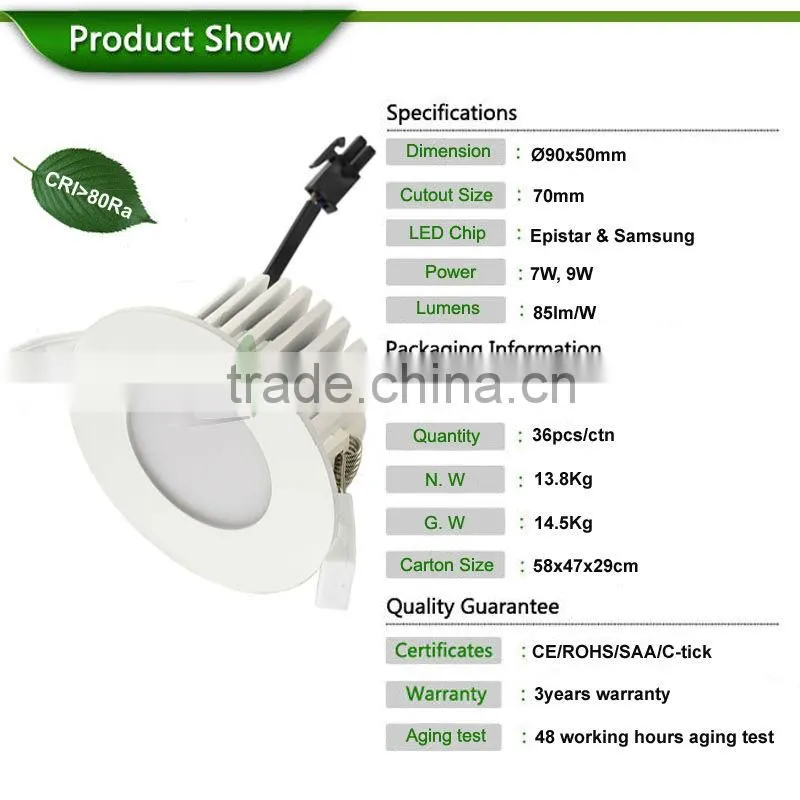 2015 80lm/w wholesale price factory direct sale 15W led downlight 3years warranty led downlight with saa ce rohs