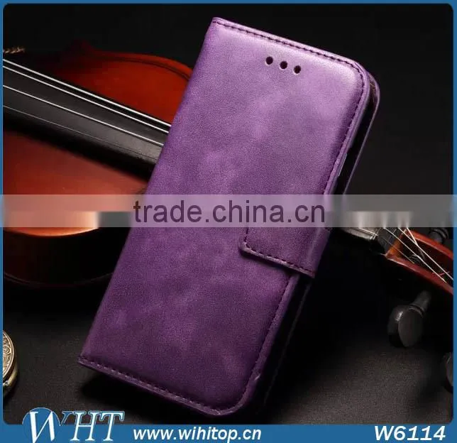 Retro Leather Sublimation Case for iPhone 6 Plus, Wallet Flip Case for iPhone 6 Wholesale