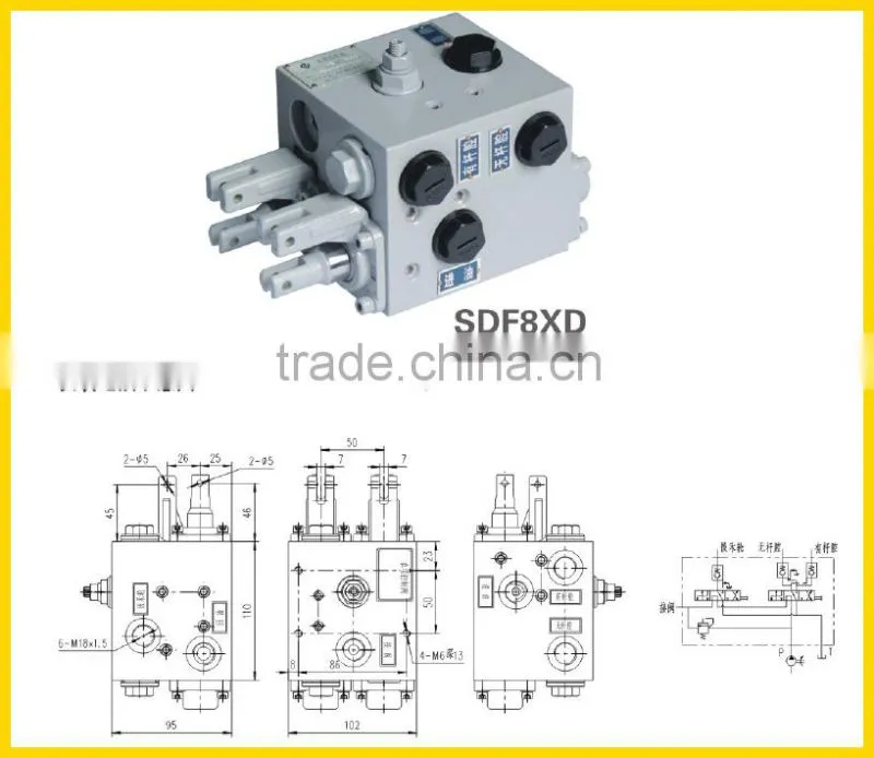 SDF8XD harvester parts hydraulic reversing valve