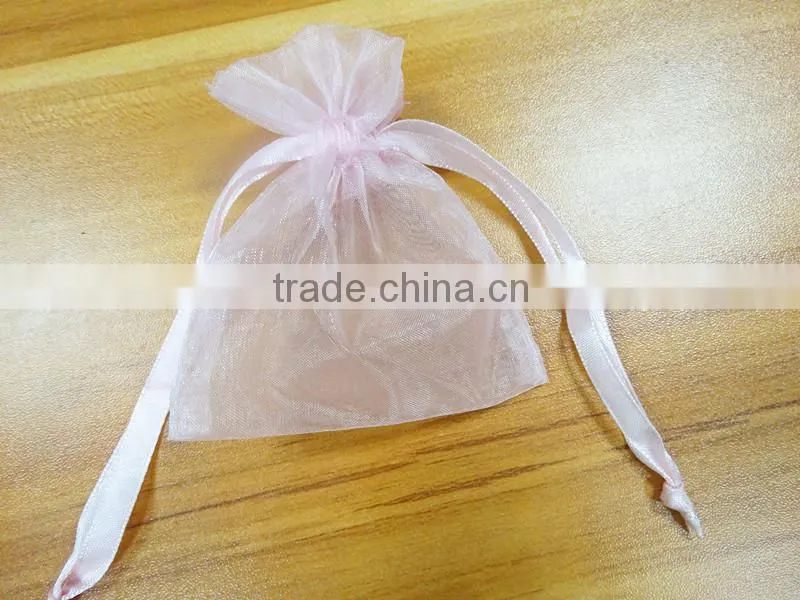 gold custom pure silk organza bags/pouch for necklace