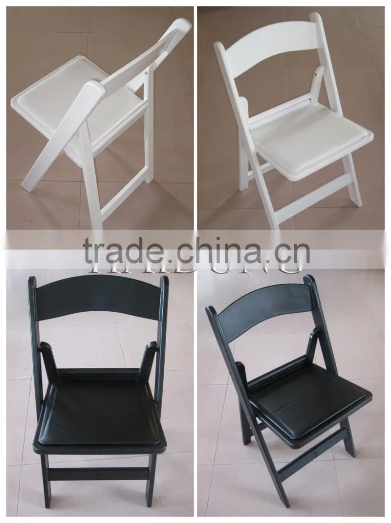 Space saving White and black Resin Folding Chair