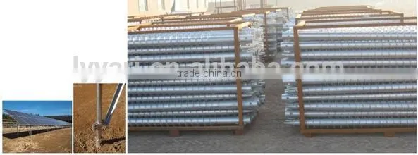 Ground solar mounting system Helical Ground Screw Piles for Foundation of Solar Photovoltaic Brancket Spiral Post