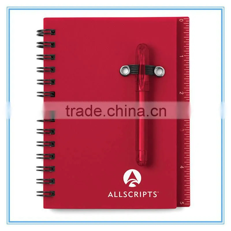 pp cover notebook with pen attached