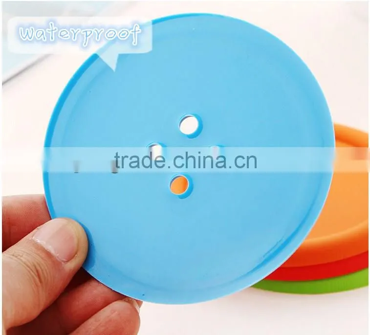 Coasters Silicone Pad,Waterproof,Button Design