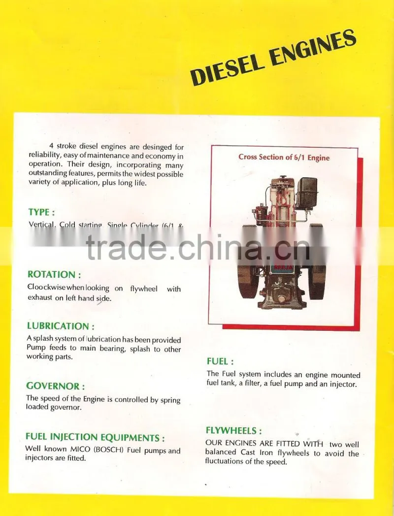 agricultural machineries lister type diesel engine