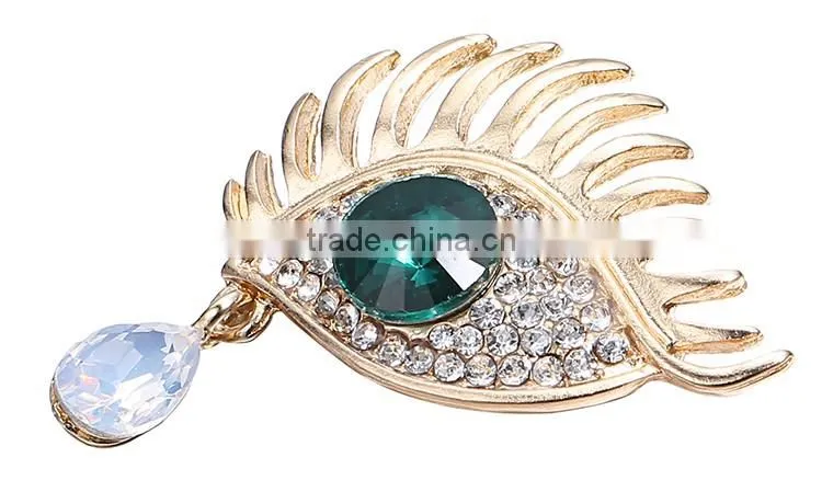 body jewelry alloy eye rhinestone and pearl brooch jewelry for women