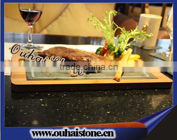 Laser groove line black board slate pizza stone