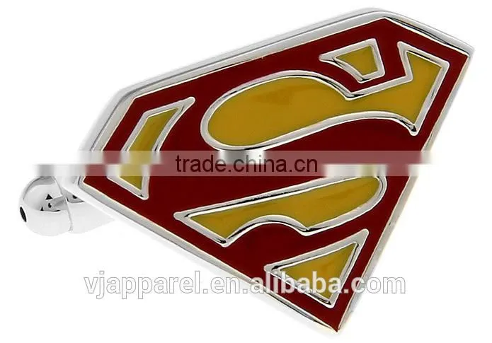 Red Colored Super Man Cufflink