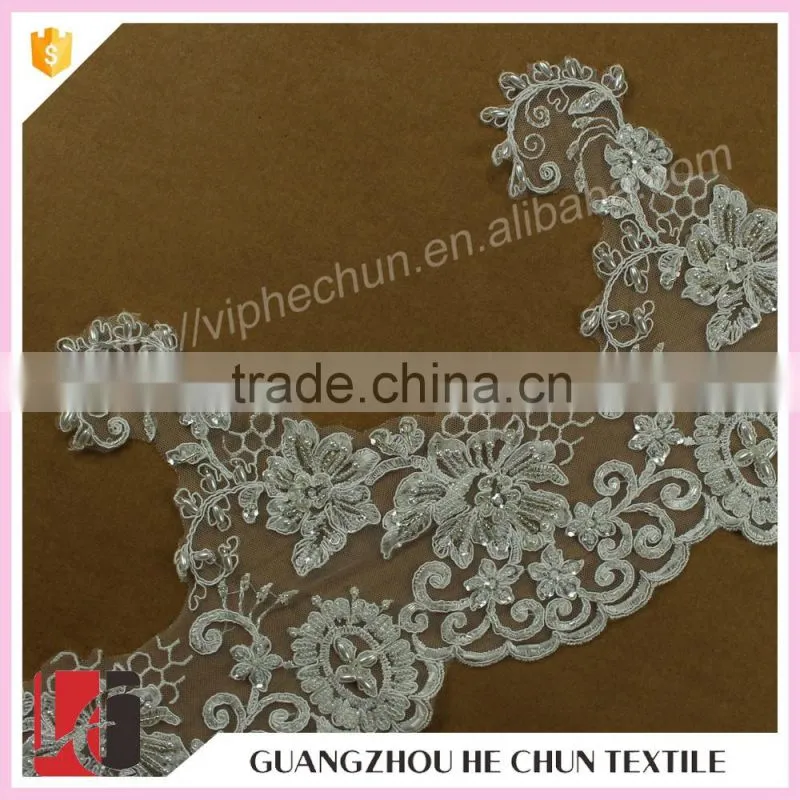 HC-2018-1 Hechun Ladies Fashion 3D White Guipure Lace Bridal Trim
