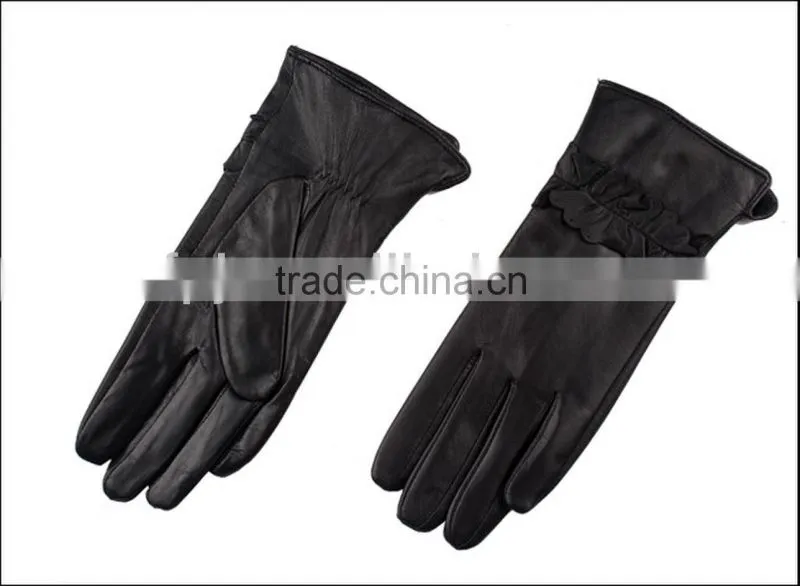 ladies warm fashion winter top goat leather dressing/dress gloves for touch screen