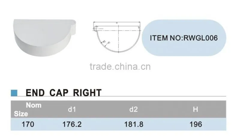 ERA New Material PVC End Cap Rainwater Gutter Fitting