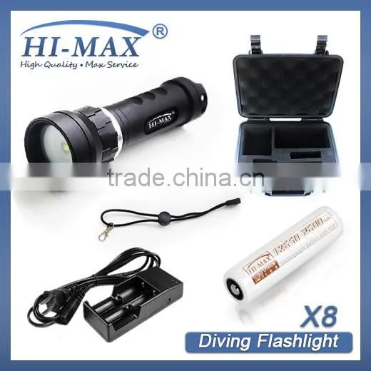 HI-MAX factory price wide angle diving torch underwater video light