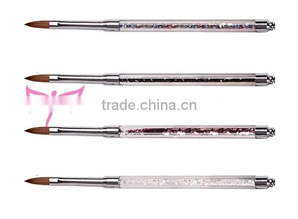 Acrylic hand with glitter plastic round nail acrylic brush factory