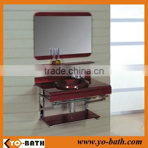 glass bathroom cabinet, glass wash basin, glass basin