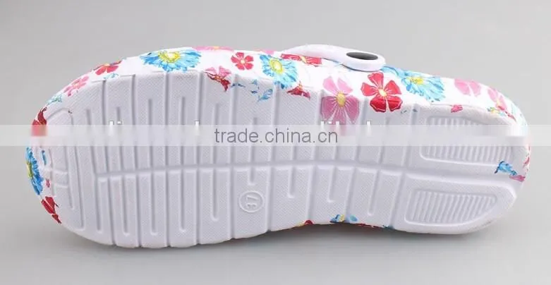 2016 JinJiang Factory New Design Water Transfer Printing EVA Clogs Women EVA Garden Shoes