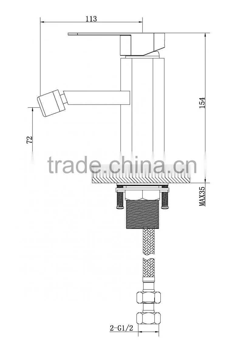 Water Saving Chrome Finish Brass Bidet Faucet 18 5001