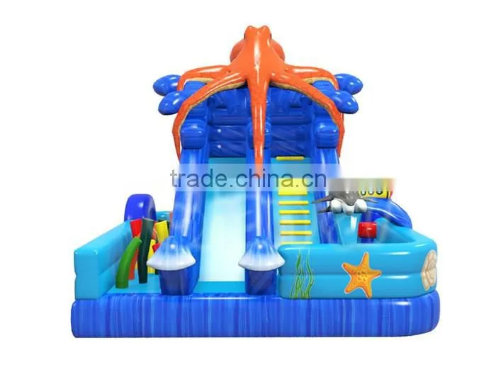 Newest arrival Cheap sea world inflatable obstcle course for children, amusing funny inflatable obstacle slide