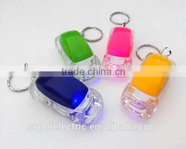 Made in china high quality hot custom made car shape led plastic key chain