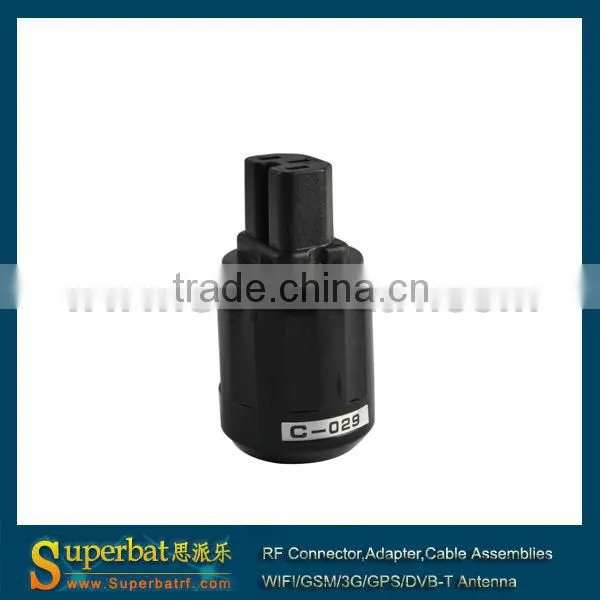 Audio IEC plug, connector (Black) IEC connector