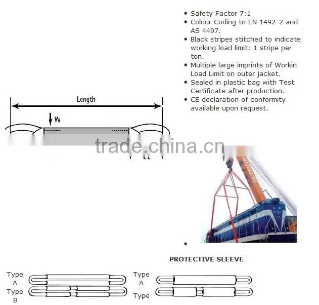 heavy duty Dawson polyester webbing sling transport lifting belt