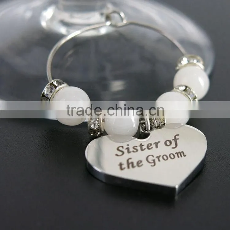 Wedding DIY Decorations French Luxurious Events Table Decorative Crafts Party Supplies Wine Glass Charms