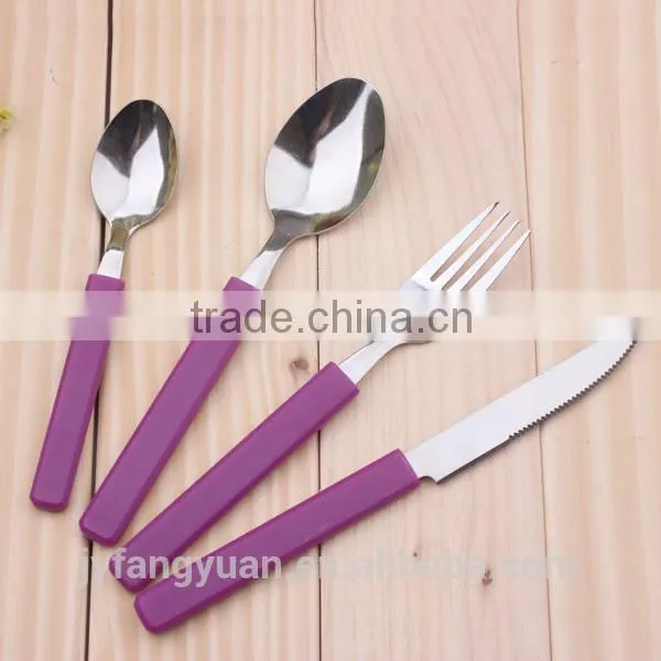 high quality mirror polish stainless steel plastic handle sterling silver flatware