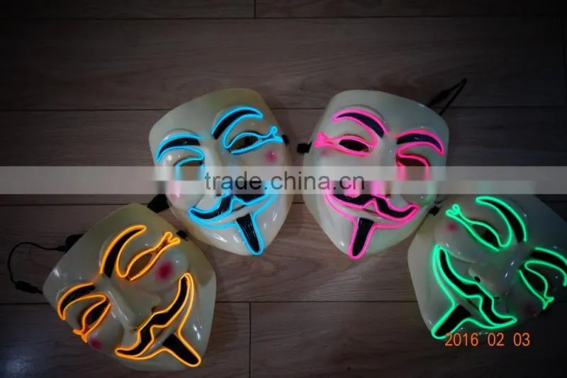 EL wire V For Vendetta Mask / V for Vendetta el wire mask / Vendetta el wire mask