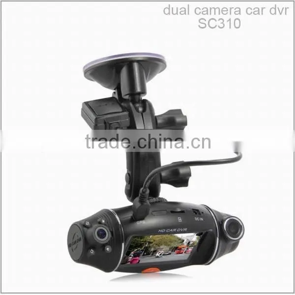 New design dual camera high resolution 2.7 inch TFT LCD panel sc310 car dvr