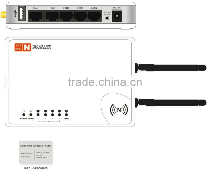 Ralink 3052 300M OpenWrt Wireless Router /Wifi Router