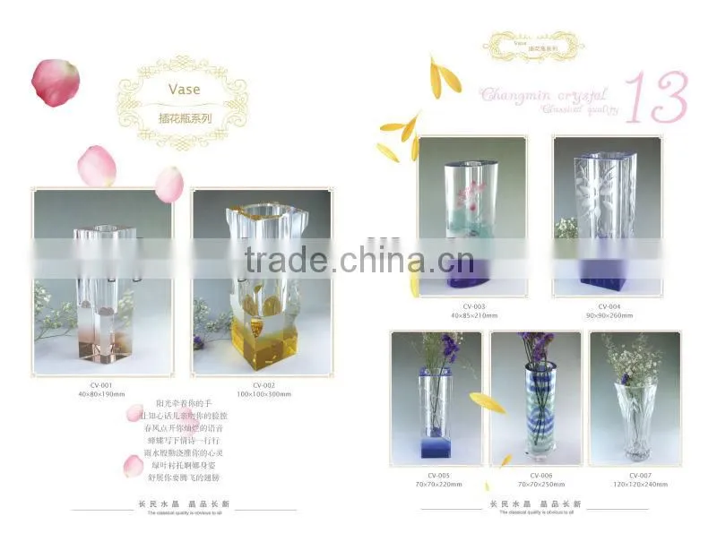 clear glass vase for home decoration