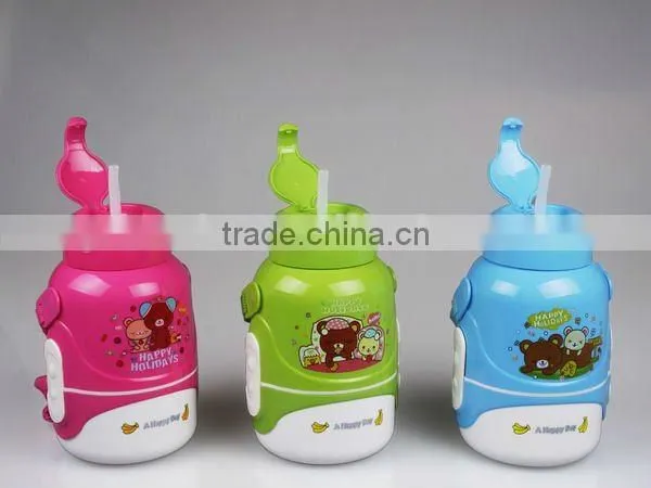 A115 promotional gift 700-1000ml plastic water bottle with straw shantou shuanghuan viassin plastic bottle for kid