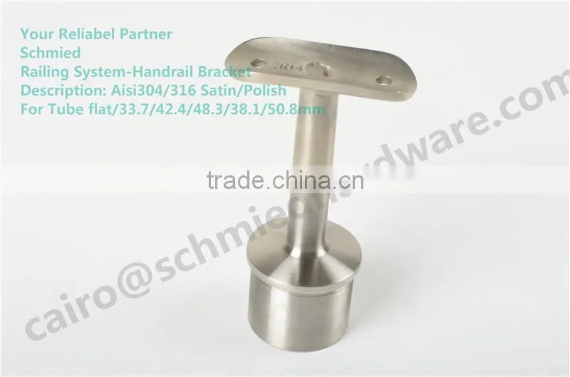 china railing accesoires cheap price outdoor stair rail stainless steel Handrail Bracket wall mounted for tube 42.4mm