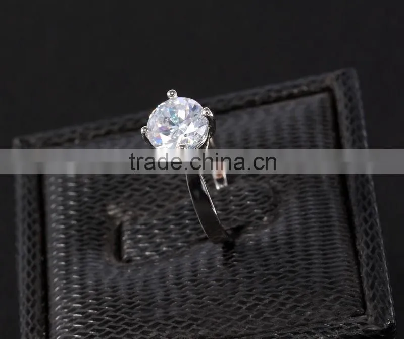 Simple Ring Design Single Prong Setting Zircon Finger Ring Small Elegant Rings For Women