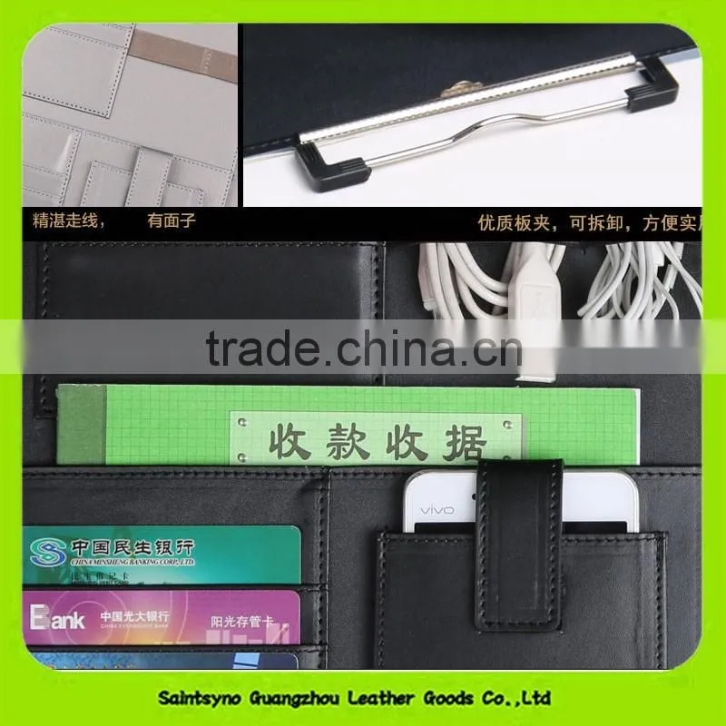 16044 Good quality custom logo genuine leather document holder