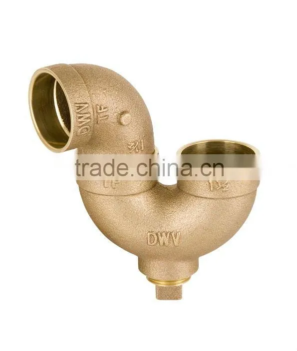 Cast DWV CxSJ P-Trap with C/O,Cast Copper Fittings