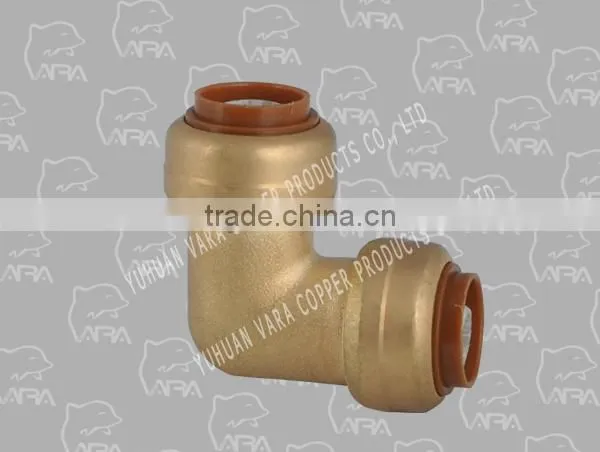 250-34 ornamental brass fitting (PUSH FITTING BRASS ELBOW 90 (PUSH X FPT))