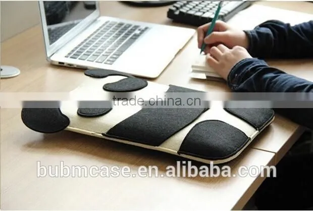 FASHION new arrive BUBM Black Color 9.7 inch Wool Felt Tablet Case Cute Cartoon Panda Bag