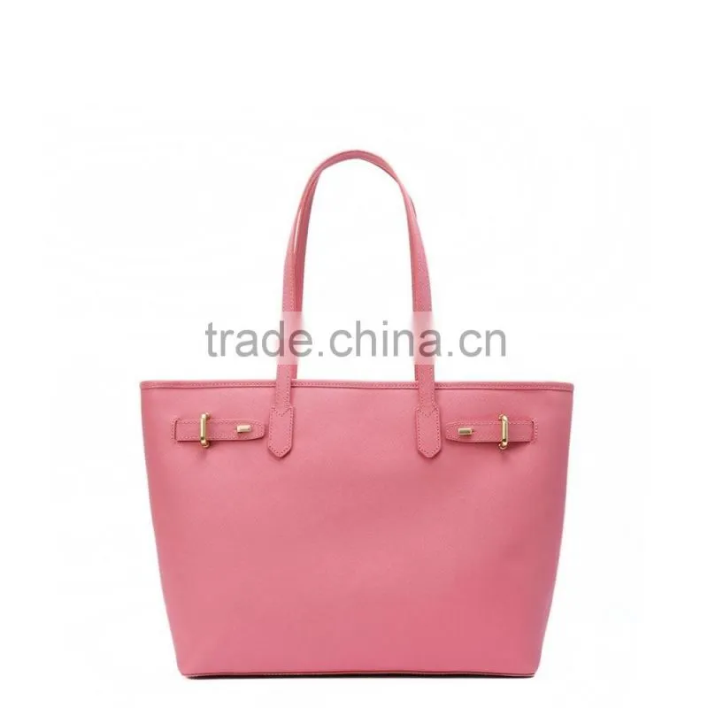 BSCI FACTORY Pink leather ladies tote bag