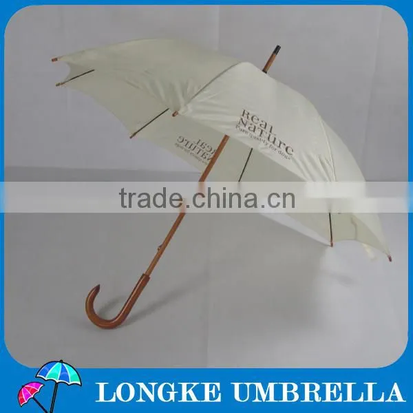 23" solid color manual open Wooden straight umbrella