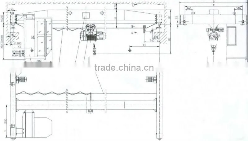 2 ton LD overhead travelling crane
