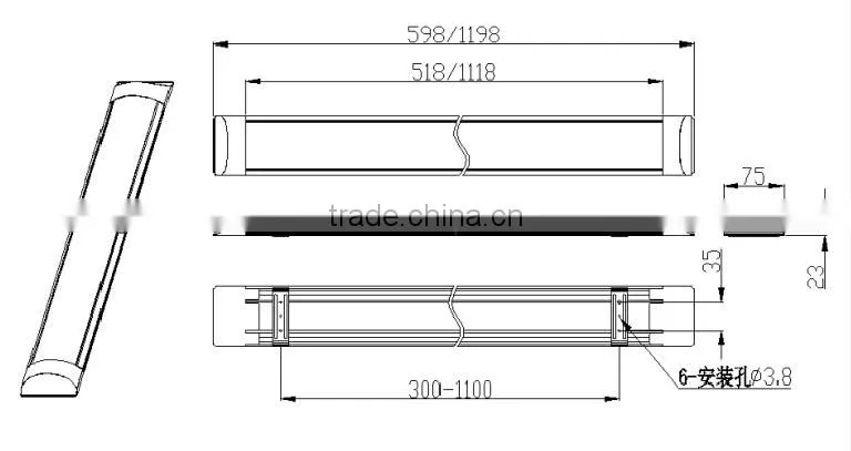 ONN-J09 Ceiling Mounted Cleanroom Led Lighting Fixture